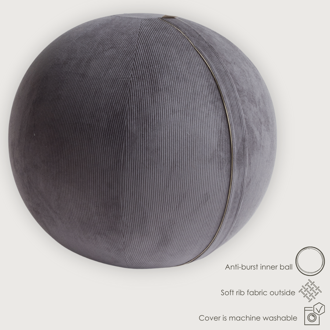 Elephant Skin - Grauer Sitzball aus Rippstoff