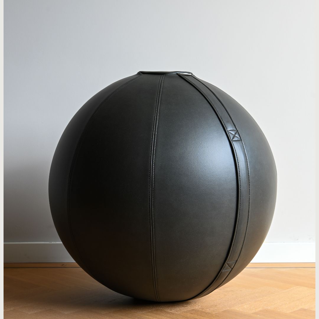 Grey Leather Sitting Ball - Onyx