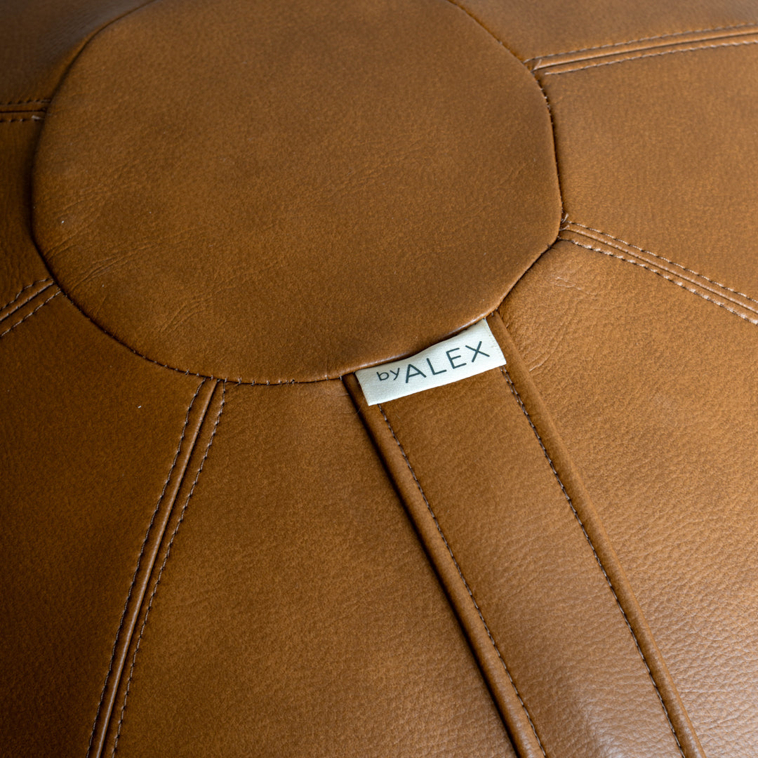 Brown Leather Sitting Ball - Tiger Eye