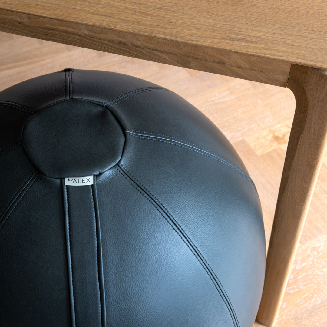 Grey Leather Sitting Ball - Onyx