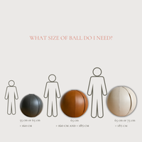 Sitzball aus Beige Leder – Rock Crystal