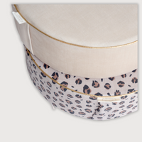 Combi: Leopard Love + Oatmeal Latte Pouf