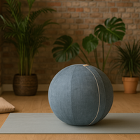 grijze yogabal met hoes