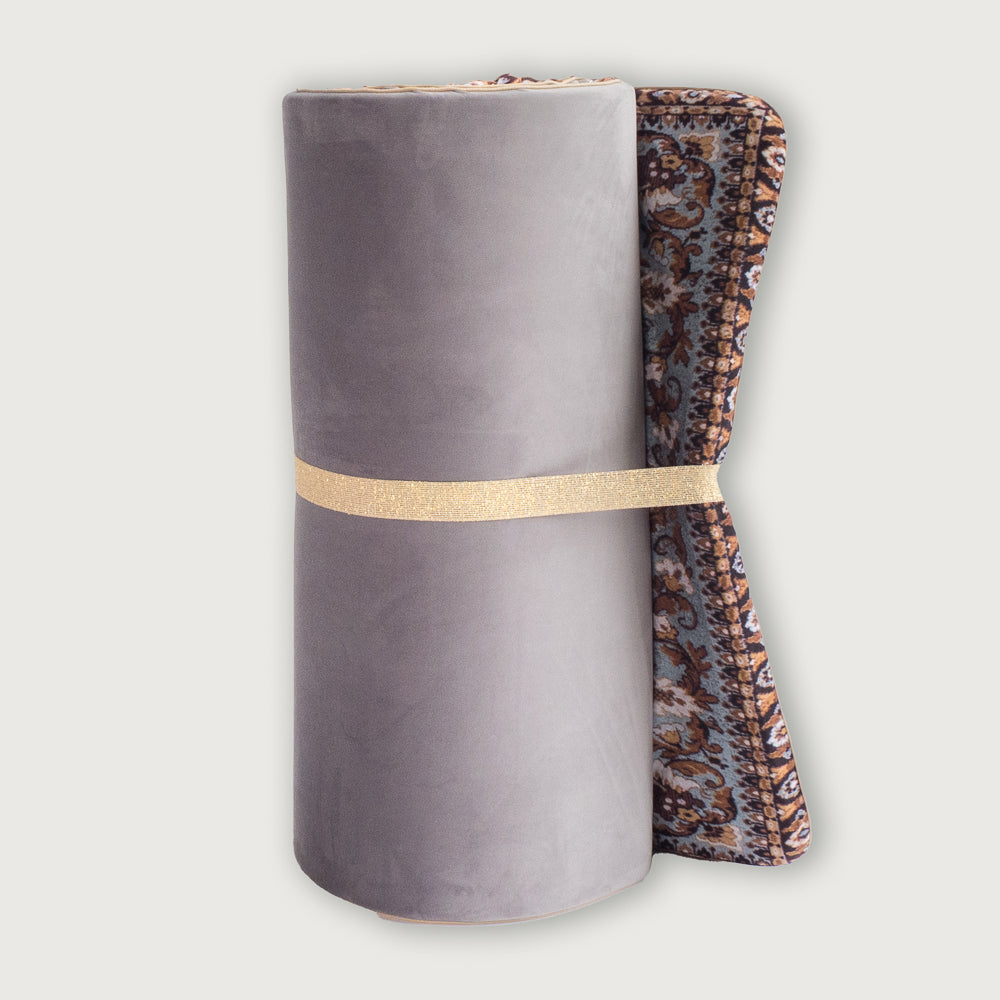 blue pattern pilates mat
