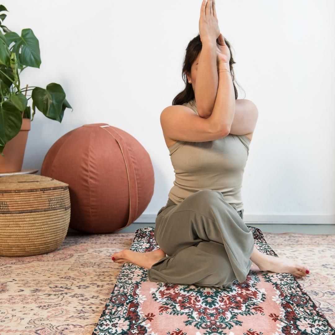 yin yoga mat roze print