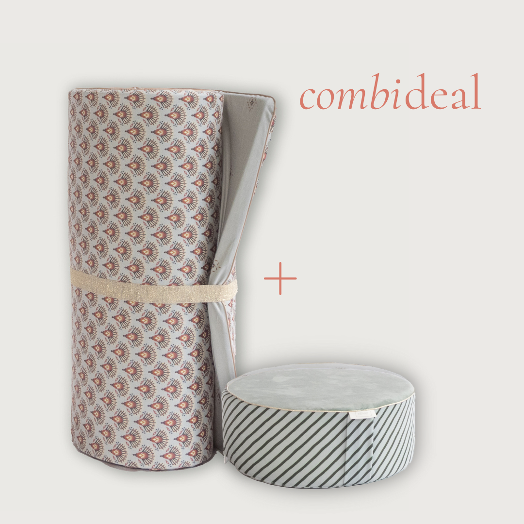 Kombi-Angebot: Fancy Fan Yogamatte &amp; Green Cany Cane Pouf