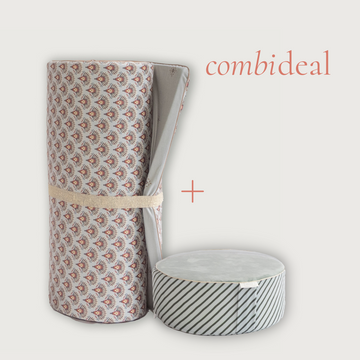 Combideal: Fancy Fan Yogamat & Green Cany Cane Pouf