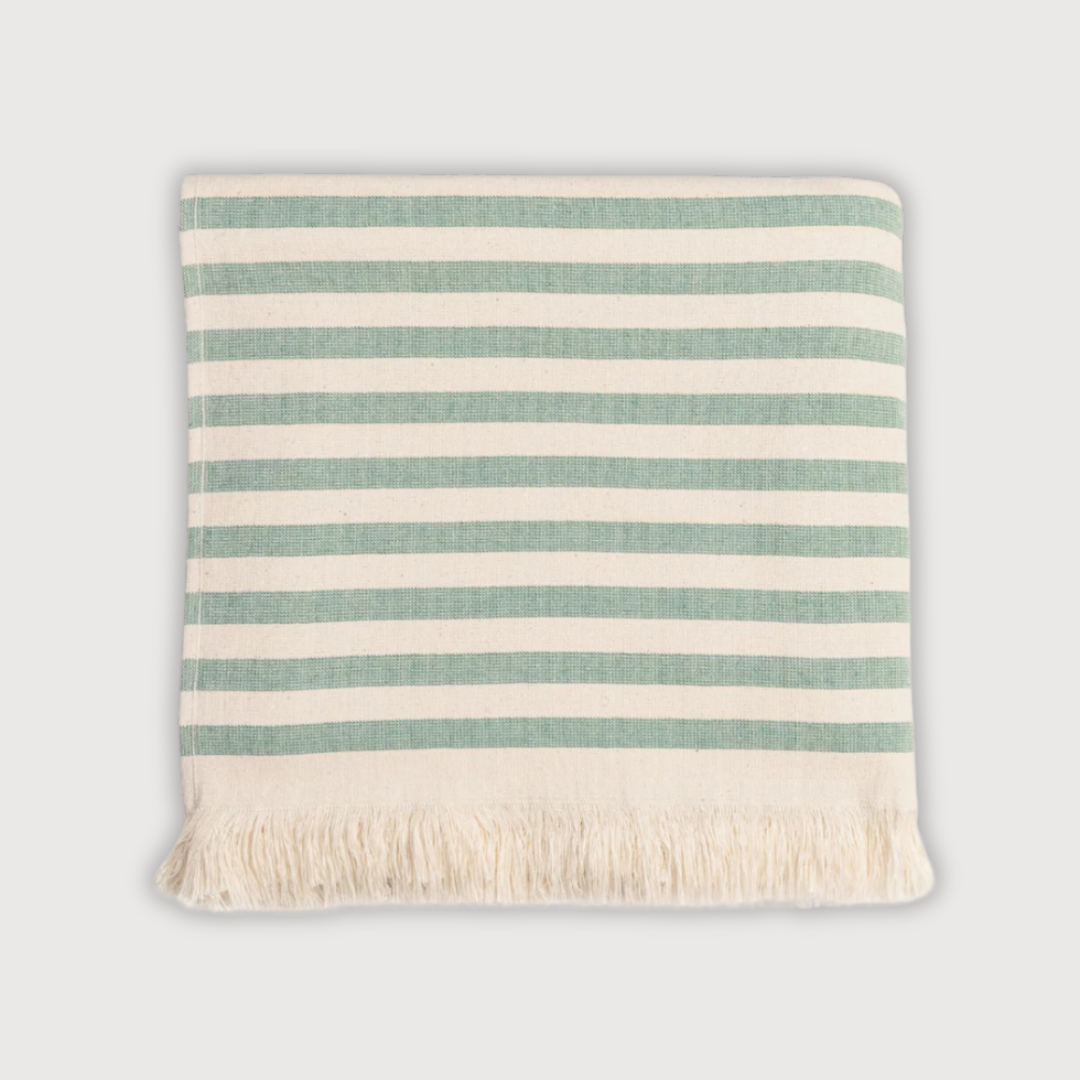 Sage Green Striped Activity & Beach Towel - byAlex BomGosto Collection