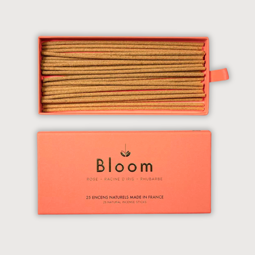 Natural incense sticks - Rose, Racine d'Iris, Rhubarbe