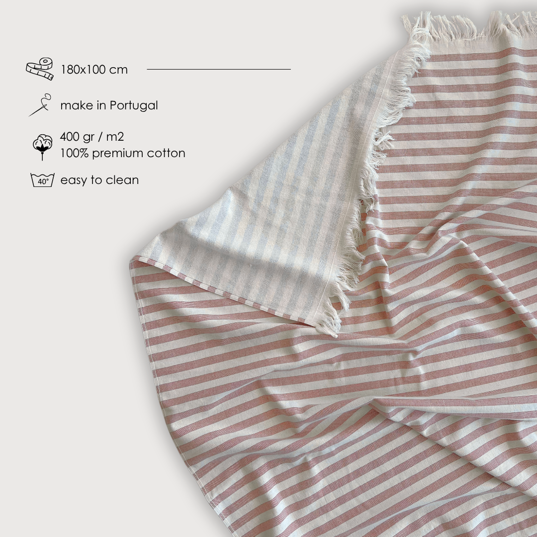 Terracotta Striped Activity & Beach Towel - byAlex BomGosto Collection
