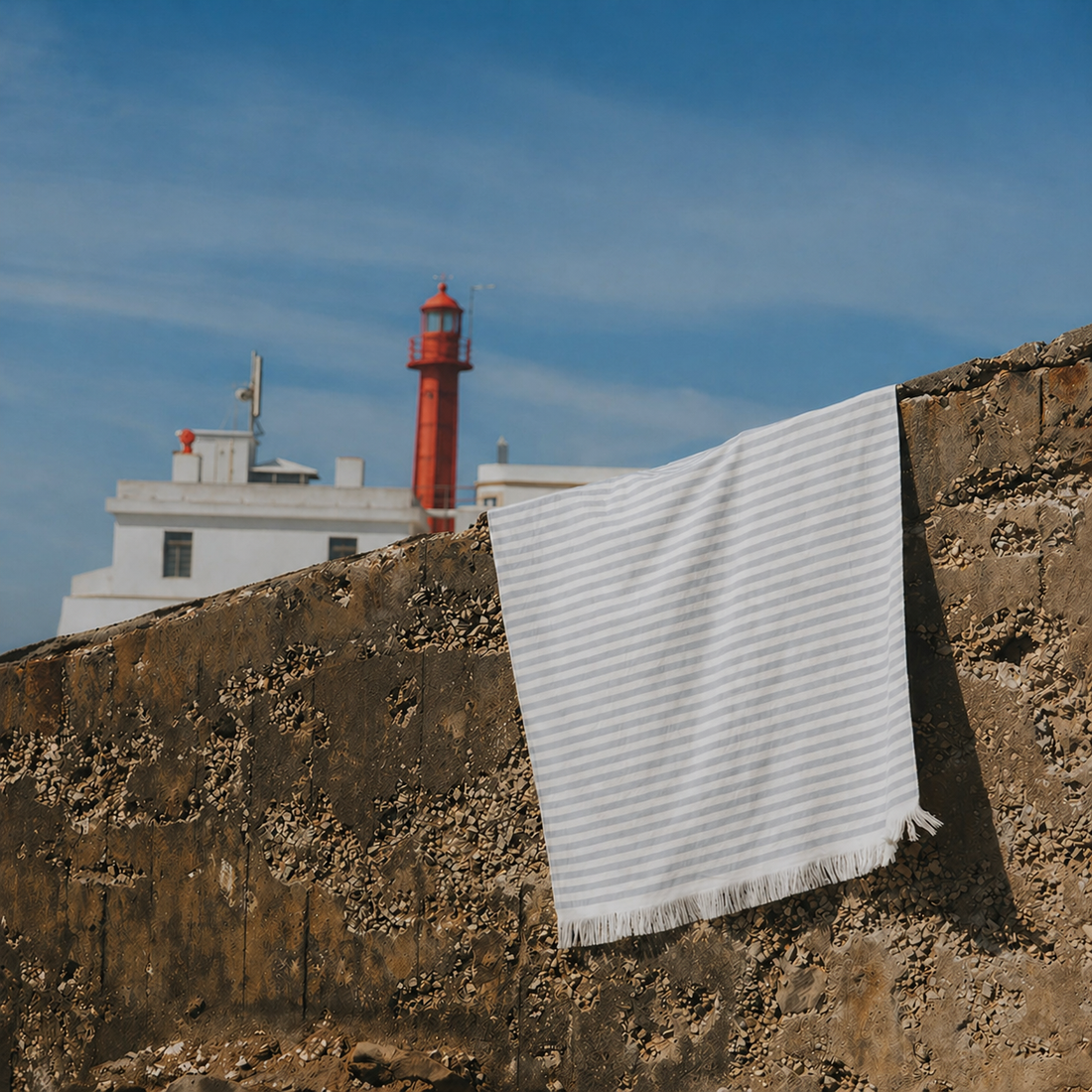 Grey Striped Activity & Beach Towel - byAlex BomGosto Collection