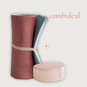 Combideal: Iced Cherry Yogamat & Pink Candy Cane Pouf