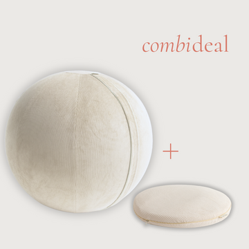 Combideal: Beige Rib Sitting Ball  & Balance Cushion
