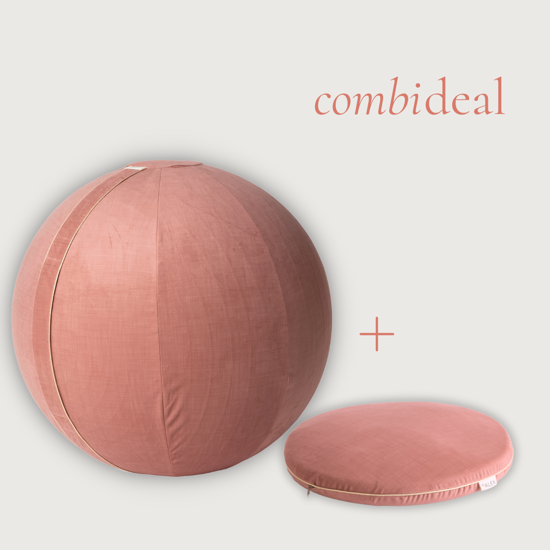 Combideal: Pink Velvet Sitting Ball  & Balance Cushion