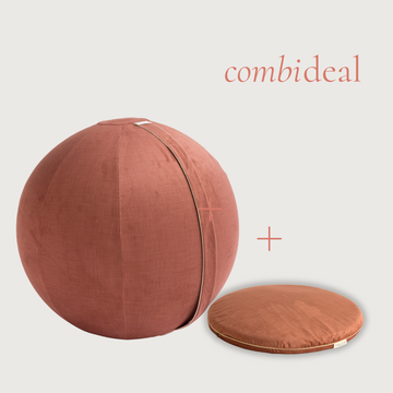 Combideal: Brown Velvet Sitting Ball  & Brown Balance Cushion
