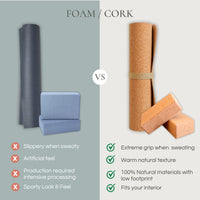 foam versus cork yoga mat and blocks