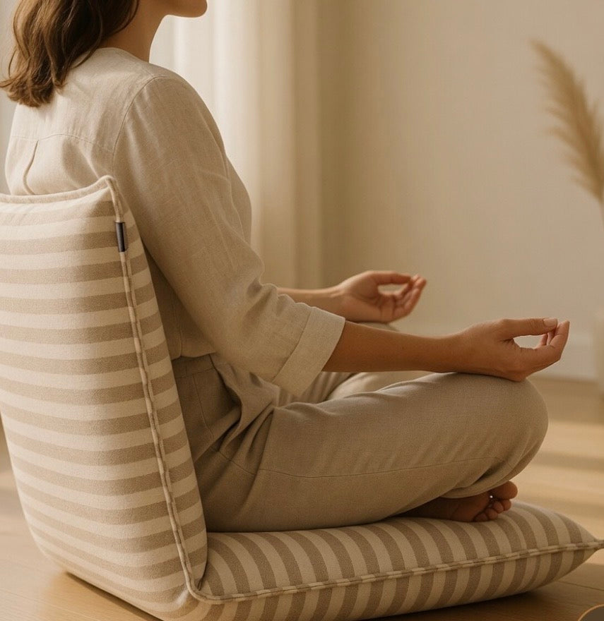 Meditatiestoel gestreept neutral