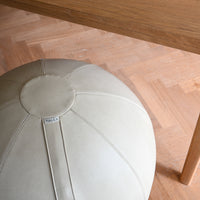 Beige Leather Sitting Ball - Rock Crystal