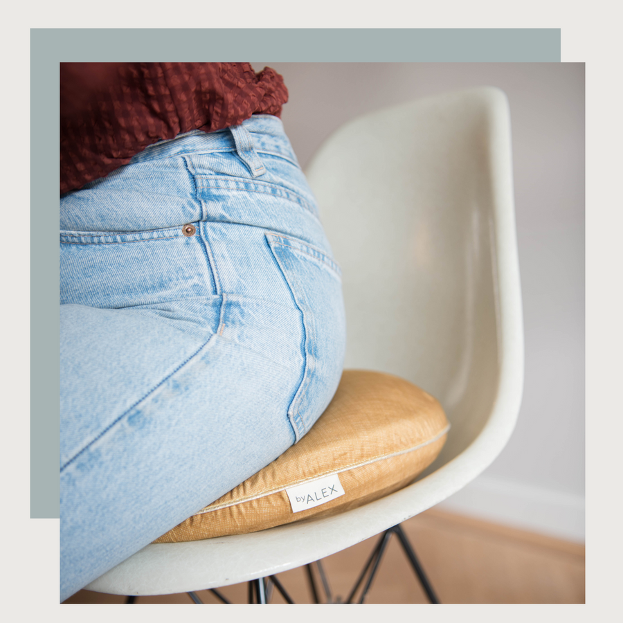 Combideal: Ochre Velvet Sitting Ball  & Balance Cushion