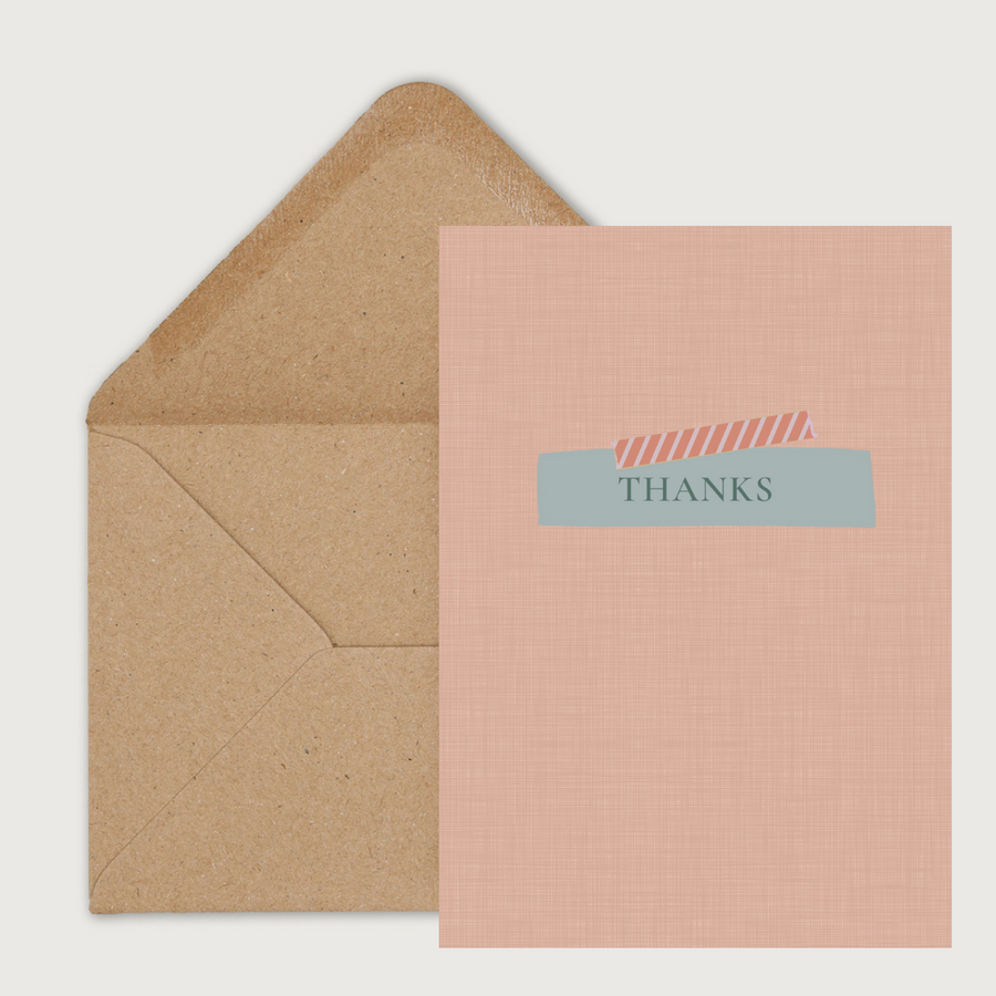 A Pink Thanks! - Roze Bedank Ansichtkaart