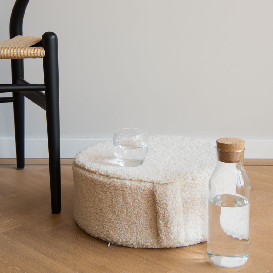 Sheep wool meditation pouf