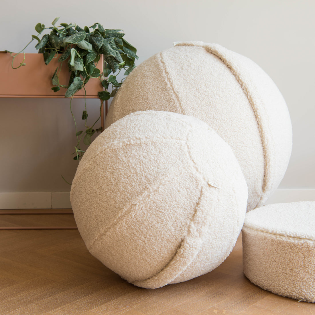 byAlex teddy Bouclé collection sitting ball and meditation pouf