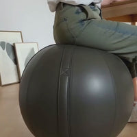 Grijze Leren Zitbal - Onyx