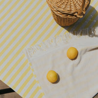 Yellow Striped Activity & Beach Towel - byAlex BomGosto Collection