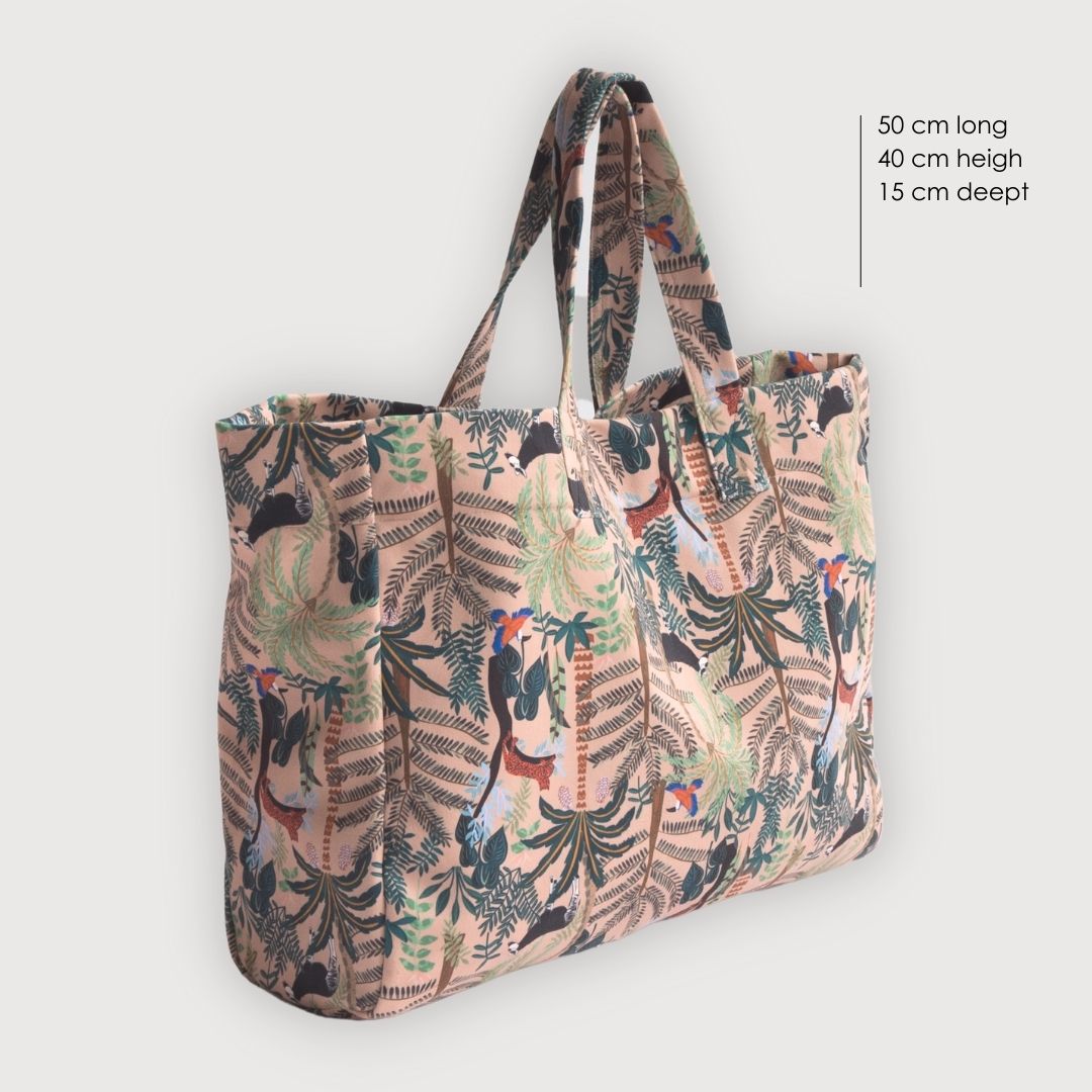 Firm Tote Bag - Wild Pink Jungle