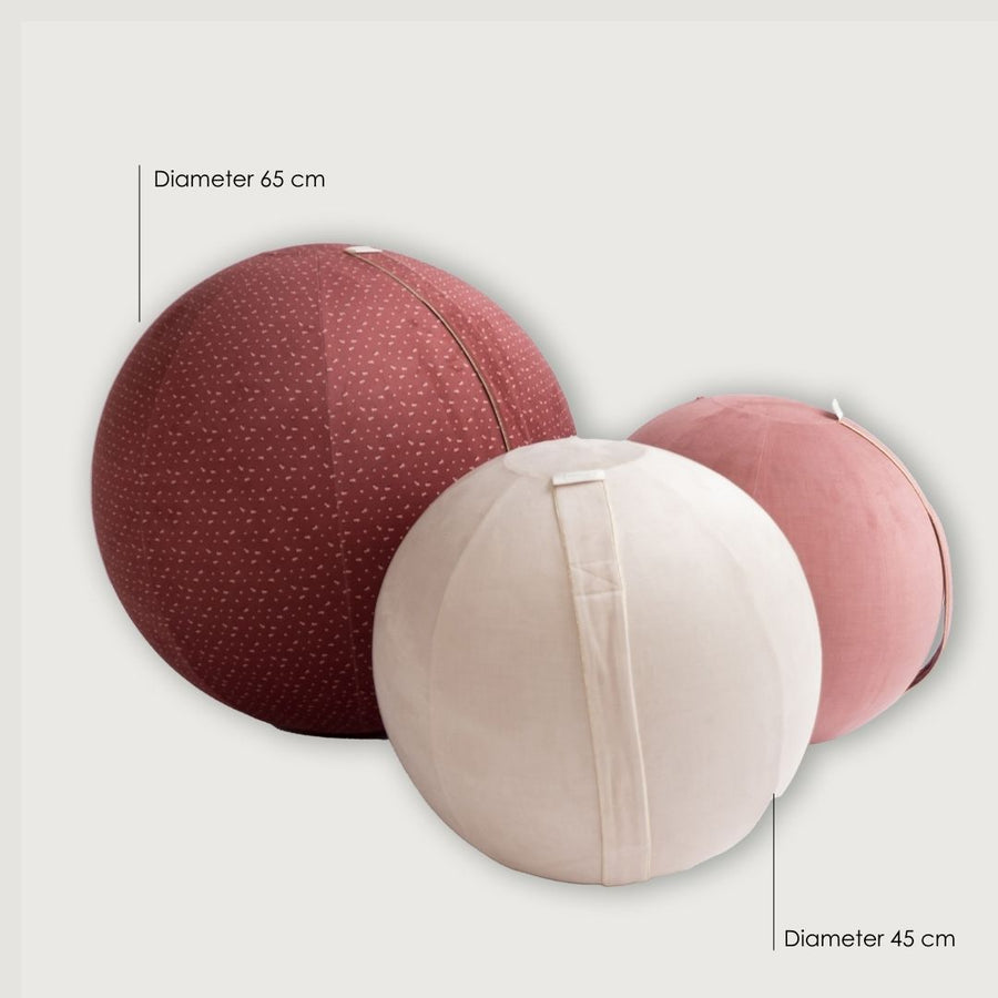 different sizes sitting balls