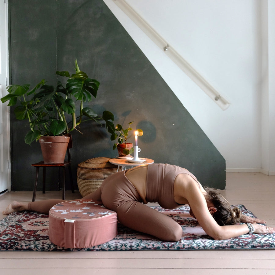 pink sitting pouf