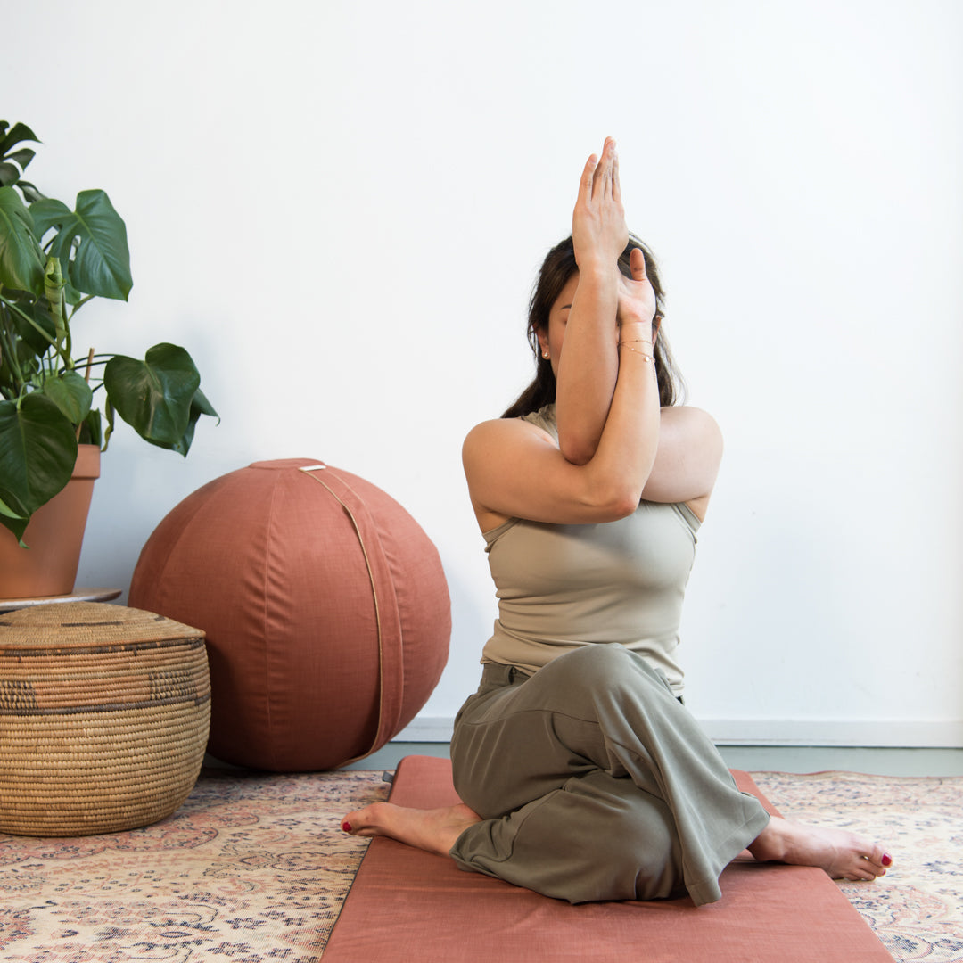 brown yogaball 