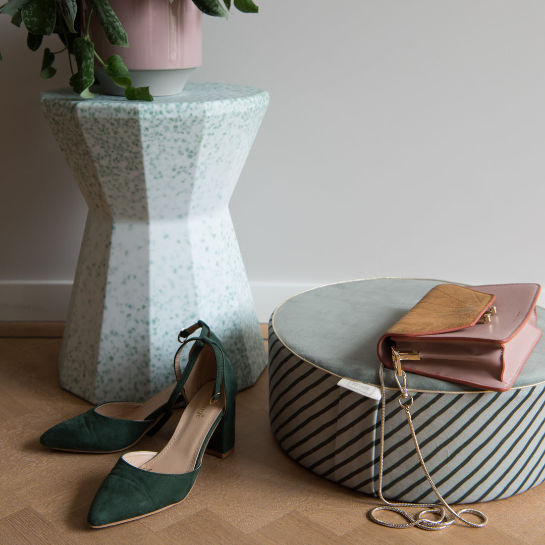 green interior pouf