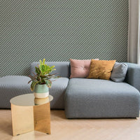 Green stripe wallpaper livingroom byalex