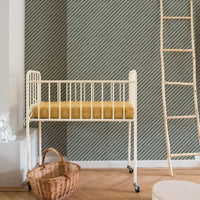 Green stripe wallpaper kids bedroom byalex