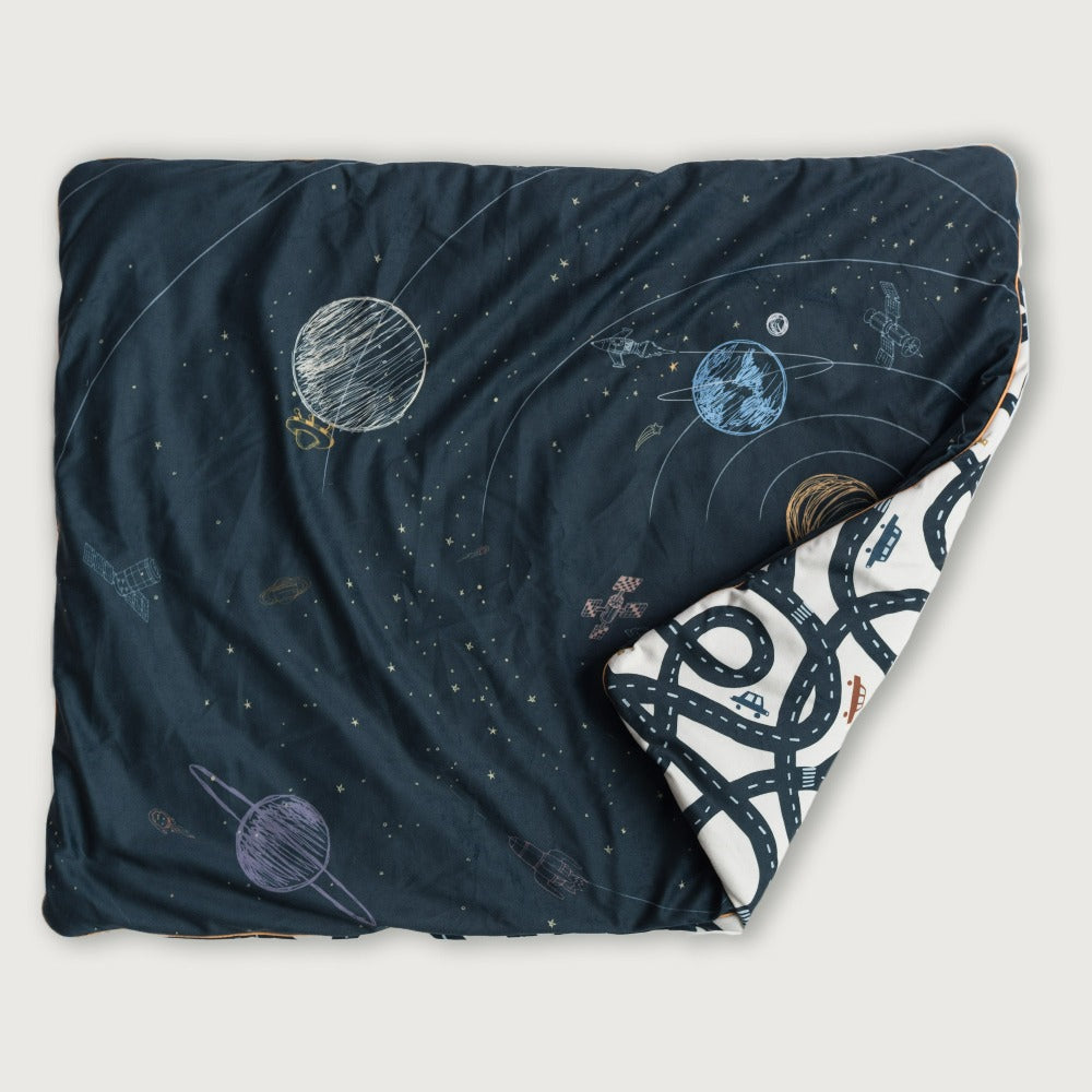 space planet dark blue play blanket - byalex