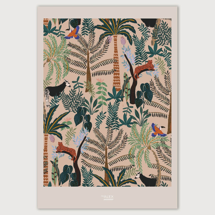 wild pink jungle poster byalex