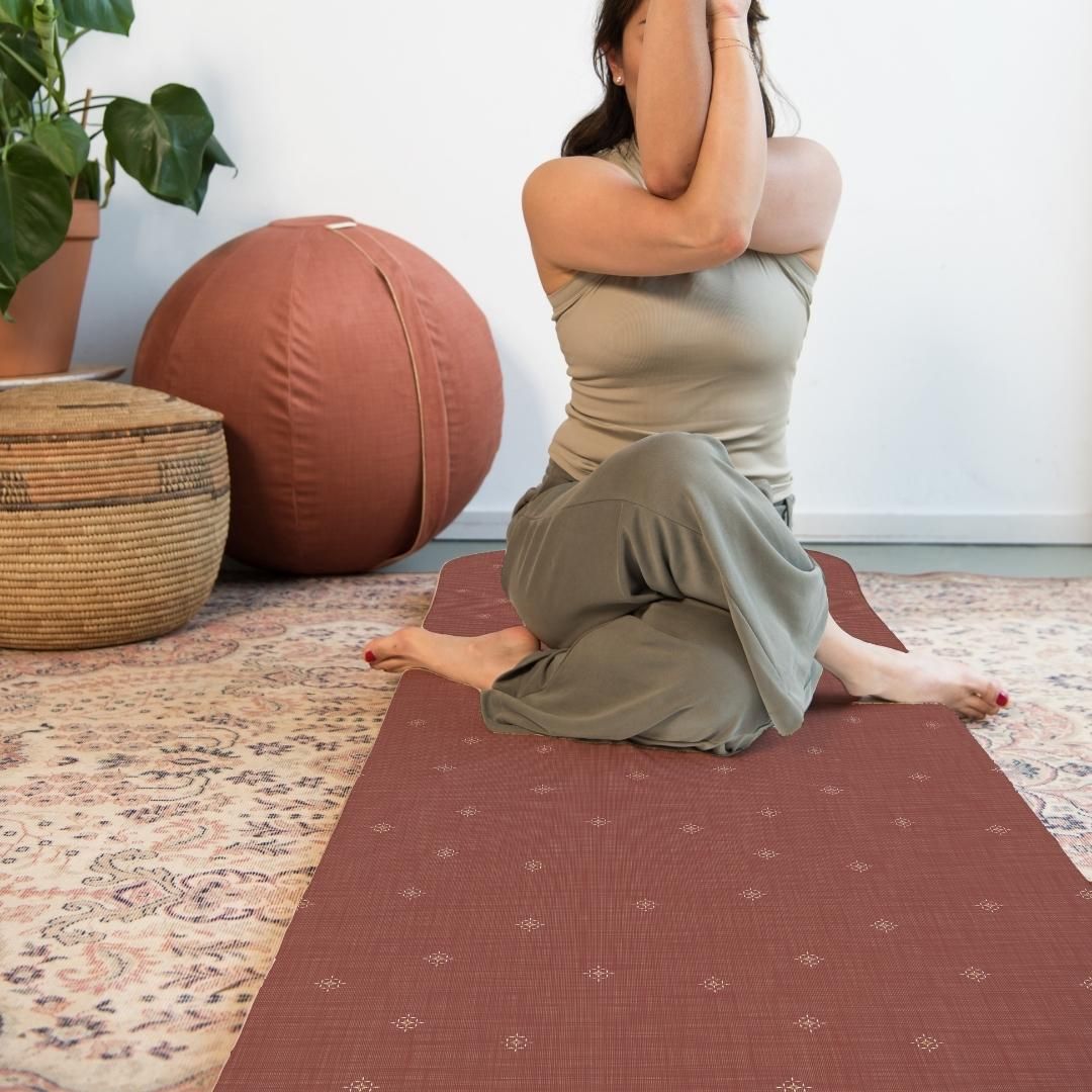 red print yoga mat 