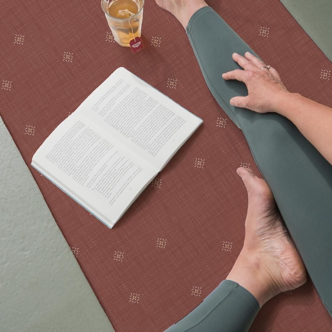 red print pilates mat 